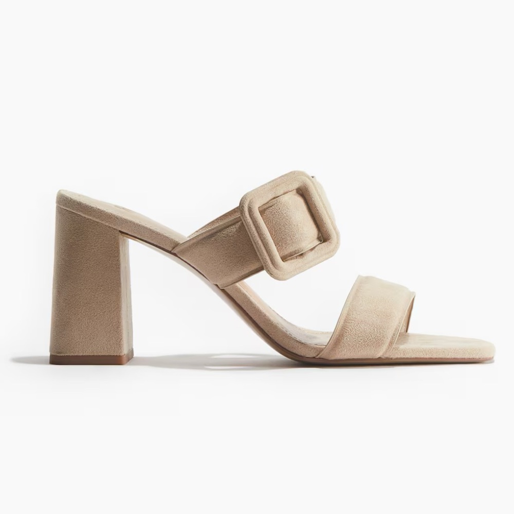 H&M Buckle-Detail Heeled Sandals, size 6 (EU 37)